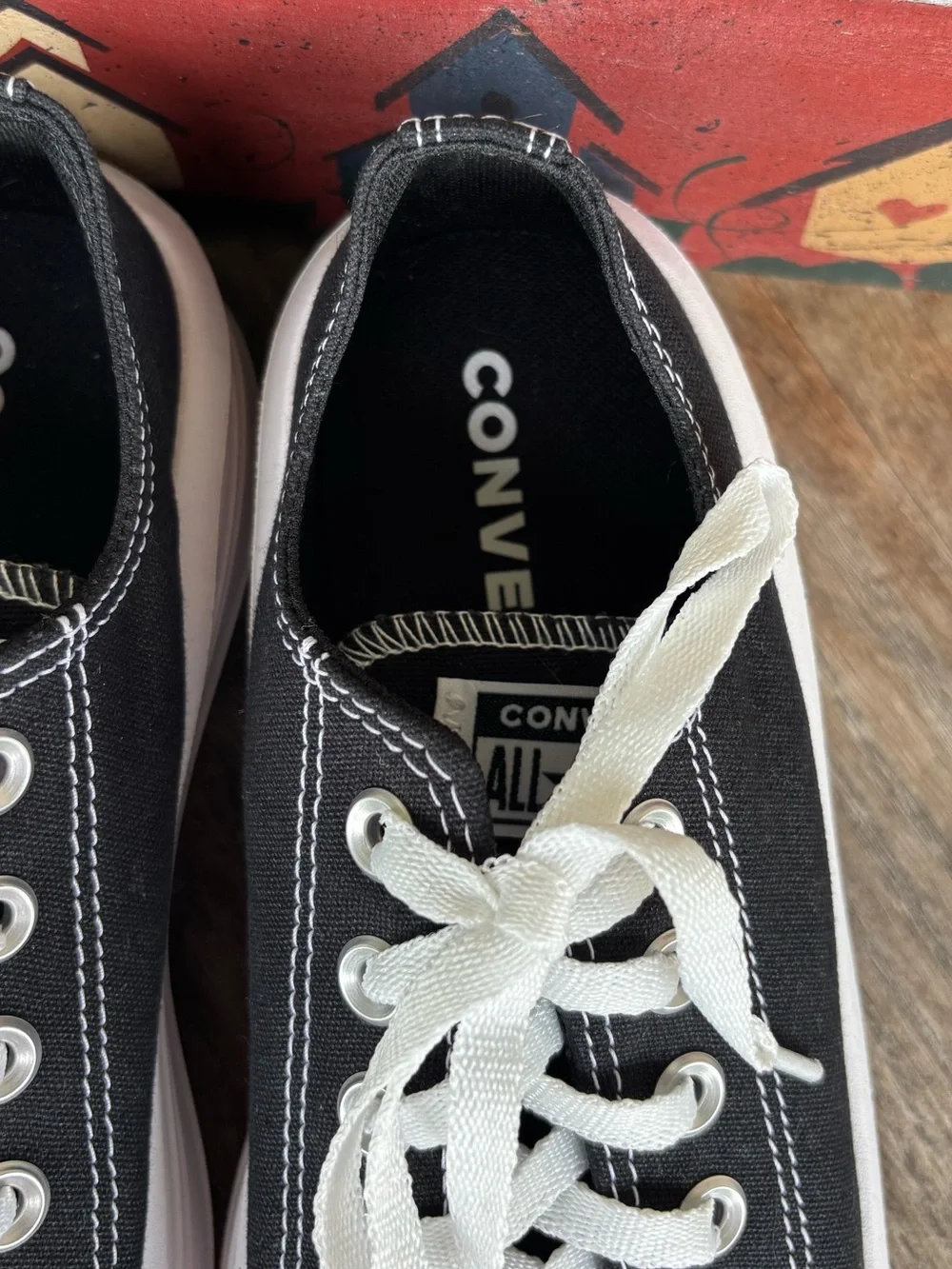 Converse Chuck Taylor All Star Move Black Canvas Platform Sneakers